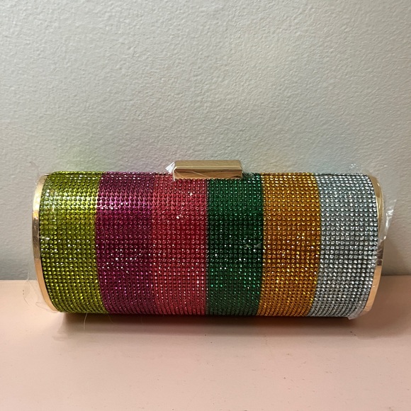 Wanderlust Multi Color Rhinestone Clutch/Purse - Picture 3 of 7